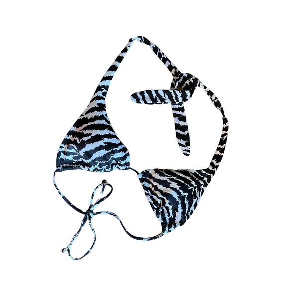 Victoria's Secret Other - Victoria’s Secret Sz Medium Zebra Animal Print Strappy Bikini Swim Top Swimwear